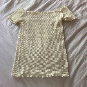 Free People Cream off the shoulder shirt